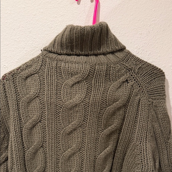 Barneys New York Olive Cable Knit Sweater - Picture 12 of 13